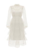 Needlework Detailed Dress With A Layered Skirt